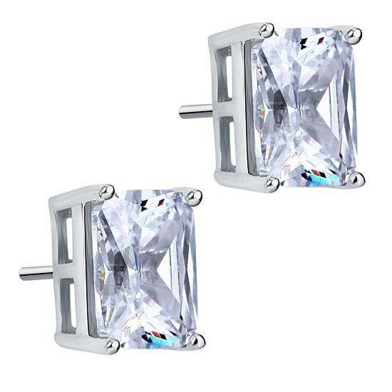4 Carat Created Zirconia Stud 925 Sterling Silver Earrings MXFE8087