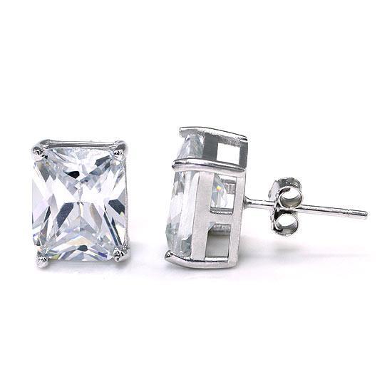 4 Carat Created Zirconia Stud 925 Sterling Silver Earrings MXFE8087