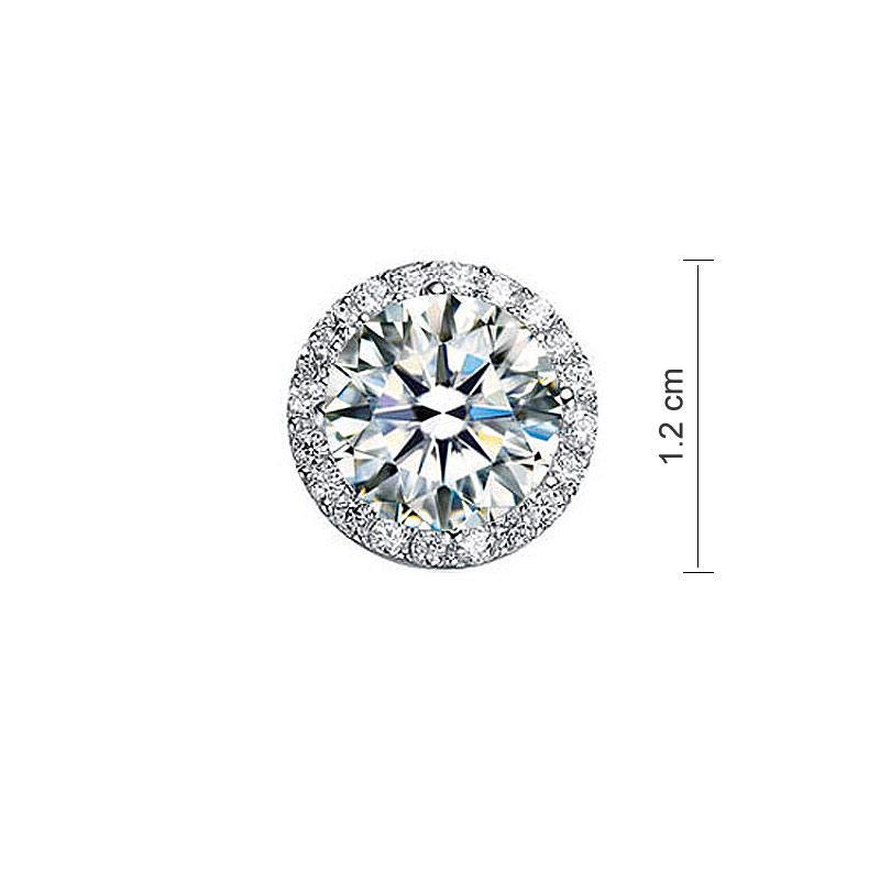 2 Carat Round Cut Created Zirconia Halo Stud 925 Sterling Silver Earrings MXFE8102