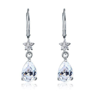 2 Carat 925 Sterling Silver Dangle Earrings MXFE8108