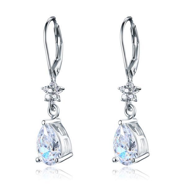 2 Carat 925 Sterling Silver Dangle Earrings MXFE8108