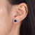 Navy Blue Created Sapphire Stud Earrings 925 Sterling Silver Jewelry MXFE8109