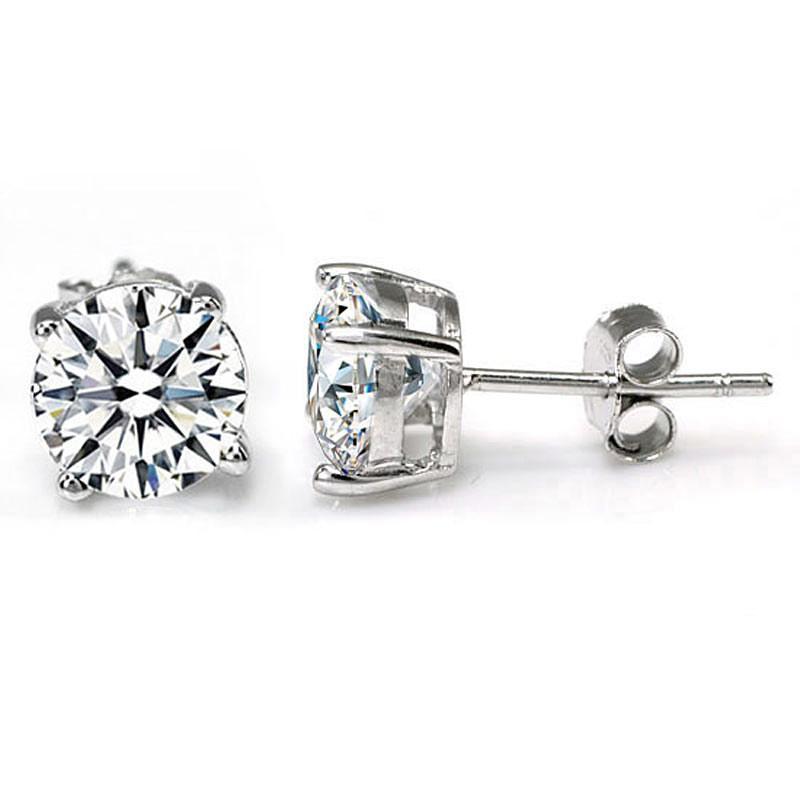 1 Carat Created Zirconia Stud Earrings 925 Sterling Silver MXFE8114
