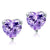 Bridal 2 Carat Heart Cut Purple Stud 925 Sterling Silver Earrings Jewelry MXFE8121
