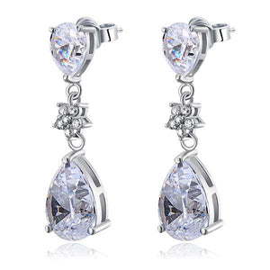 925 Sterling Silver Dangle Bridal Earrings 3.5 Carat MXFE8124