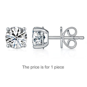 1 Carat Moissanite Diamond Single Earring (1 Piece) 925 Sterling Silver XMFE8186