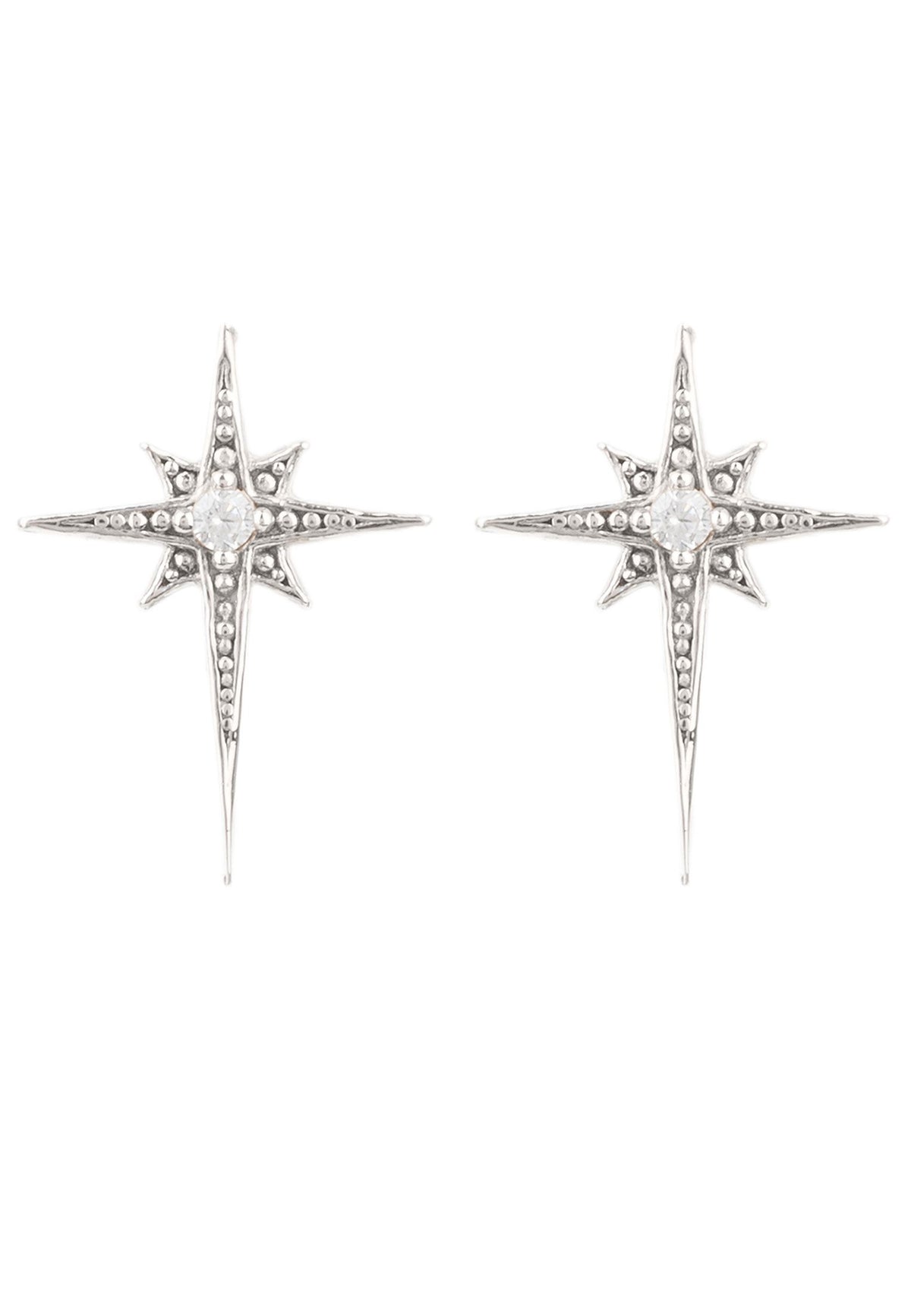 Mini Star Burst Small Stud Earrings Silver