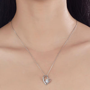 1 Carat Created Zirconia Heart 925 Sterling Silver Pendant Necklace MXFN8033