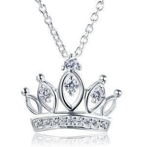 Kids Girl Crown Pendant Necklace 925 Sterling Silver Children Jewelry MXFN8063