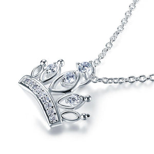 Kids Girl Crown Pendant Necklace 925 Sterling Silver Children Jewelry MXFN8063