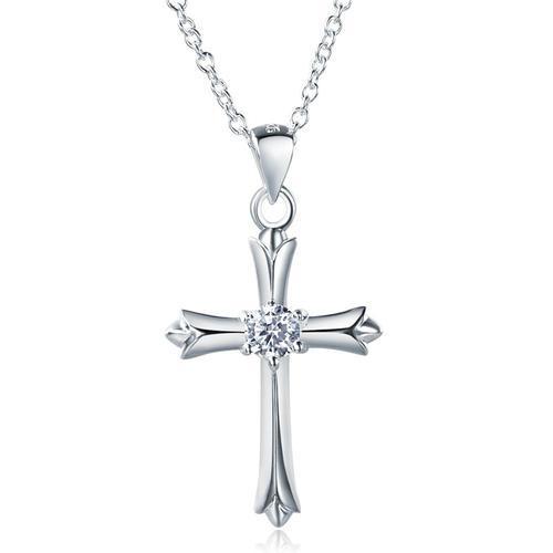 Kids Girl Cross Pendant Necklace 925 Sterling Silver Children Jewelry MXFN8065