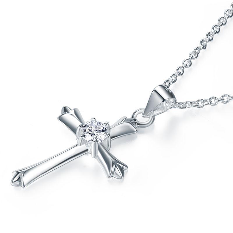 Kids Girl Cross Pendant Necklace 925 Sterling Silver Children Jewelry MXFN8065