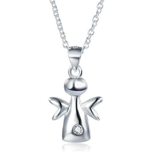 Kids Girl Angel Pendant Necklace 925 Sterling Silver Children Jewelry MXFN8066