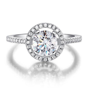1.25 Carat Round Cut Created Zirconia 925 Sterling Silver Wedding Engagement Ring MJXFR8003
