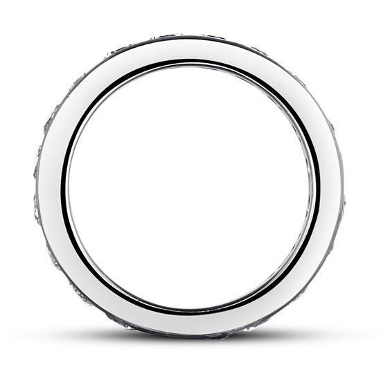 Channel Setting Created Zirconia 925 Sterling Silver Eternity Band Wedding Anniversary Ring MJXFR8004