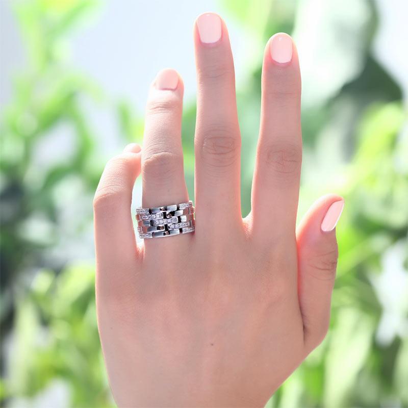 Created Zirconia 925 Sterling Silver 1 cm Band Wedding Anniversary Ring MJXFR8005