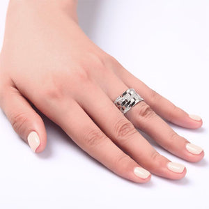 Created Zirconia 925 Sterling Silver 1 cm Band Wedding Anniversary Ring MJXFR8005