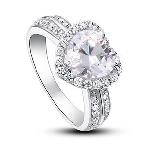 2 Carat Heart Cut Created Zirconia 925 Sterling Silver Wedding Anniversary Ring MJXFR8011