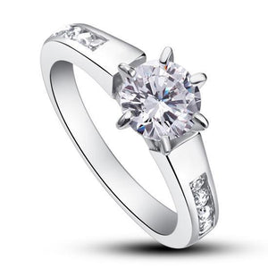 1.25 Carat Round Cut Created Zirconia 925 Sterling Silver Wedding Engagement Ring MJXFR8013