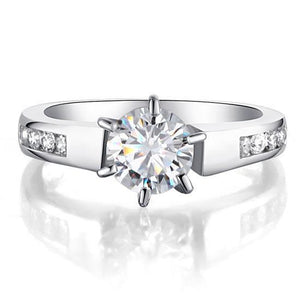 1.25 Carat Round Cut Created Zirconia 925 Sterling Silver Wedding Engagement Ring MJXFR8013