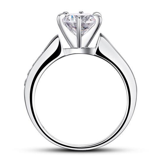 1.25 Carat Round Cut Created Zirconia 925 Sterling Silver Wedding Engagement Ring MJXFR8013