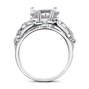 4 Carat Pear Cut Created Zirconia 925 Sterling Silver Wedding Anniversary Ring MJXFR8018