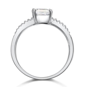 1 Carat Created Princess Zirconia Engagement Sterling 925 Silver Ring MJXFR8024