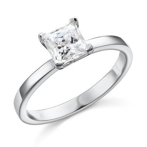 1 Carat Created Princess Zirconia Engagement Sterling 925 Silver Ring MJXFR8025
