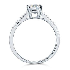 Created Zirconia Sterling 925 Silver Engagement Ring MJXFR8030