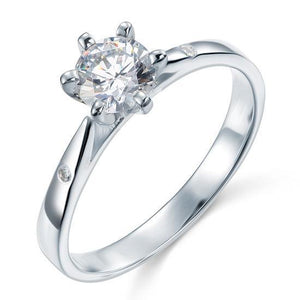 Sterling 925 Silver Created Zirconia Wedding Engagement Ring MJXFR8032