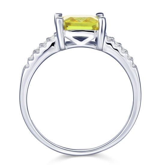 Yellow Canary Colour 2 Carat Created Zirconia Sterling Silver 925 Ring MJXFR8033