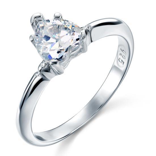 1.5 Carat Heart Cut Created Zirconia Engagement Sterling 925 Silver Ring MJXFR8034