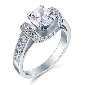 1.25 Carat Created Zirconia Solid 925 Sterling Silver Wedding Engagement Ring MJXFR8037