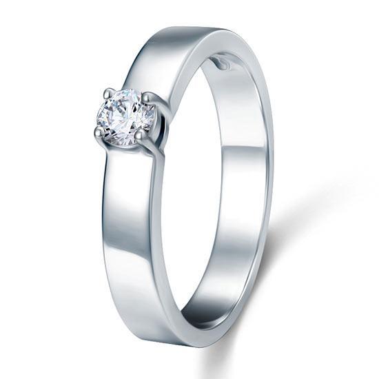 Classic Created Zirconia Solid Sterling 925 Silver Wedding Ring MJXFR8047