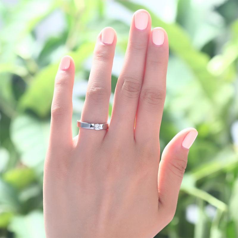 Classic Created Zirconia Solid Sterling 925 Silver Wedding Ring MJXFR8047