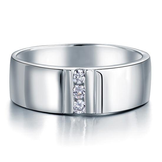 Men&#39;s Wedding Band Solid Sterling 925 Silver Ring MJXFR8054