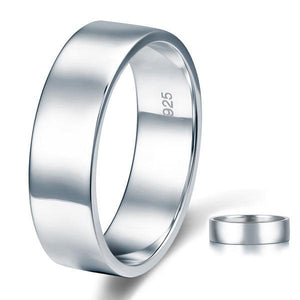 Men's Solid Sterling 925 Silver Wedding Band Ring MJXFR8056