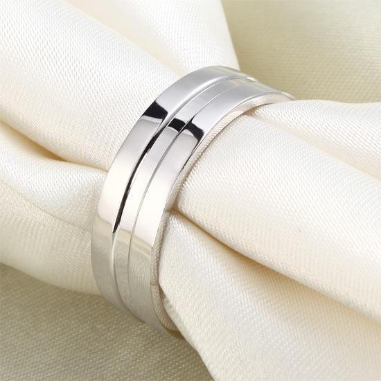 High Polished Plain Men&#39;s Solid Sterling 925 Silver Wedding Band Ring MJXFR8058