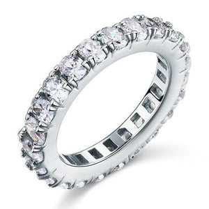 Oval Cut Eternity Solid Sterling 925 Silver Created Zirconia Ring MJXFR8059
