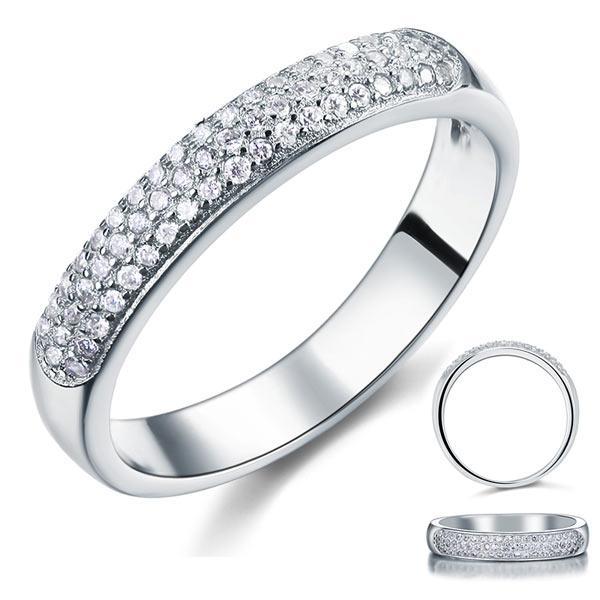 Micro Solid Setting 925 Sterling Silver Ring MJXFR8063