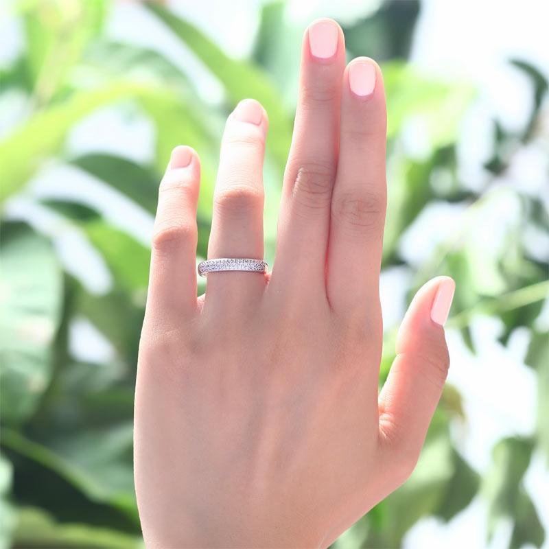 Micro Solid Setting 925 Sterling Silver Ring MJXFR8063