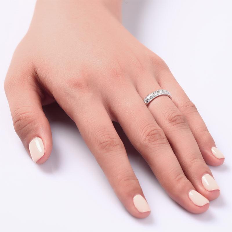 Micro Solid Setting 925 Sterling Silver Ring MJXFR8063