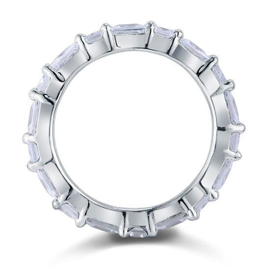 Emerald Cut Solid Sterling 925 Silver Ring MJXFR8070