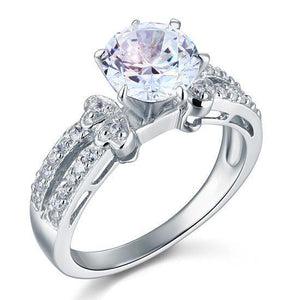 2 Carat Created Zirconia Solid 925 Sterling Silver Wedding Engagement Ring MJXFR8078
