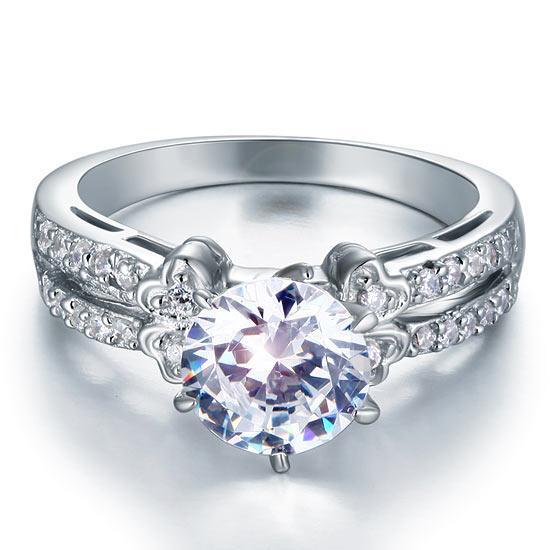 2 Carat Created Zirconia Solid 925 Sterling Silver Wedding Engagement Ring MJXFR8078