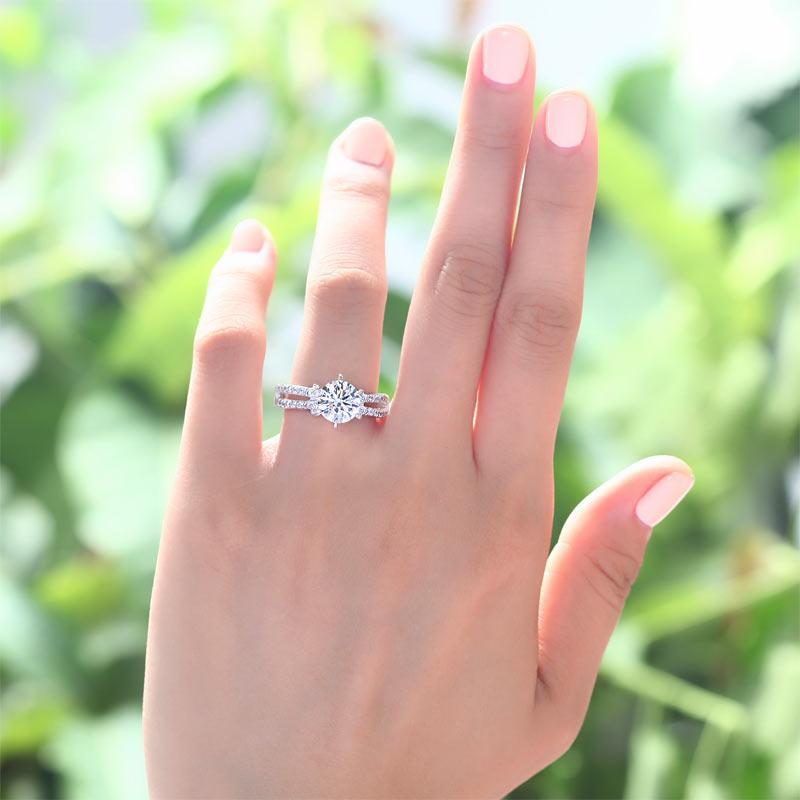 2 Carat Created Zirconia Solid 925 Sterling Silver Wedding Engagement Ring MJXFR8078