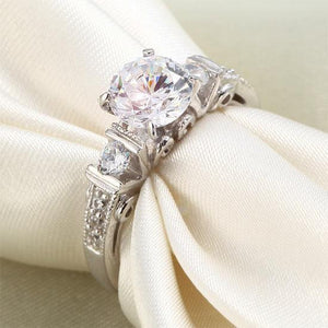 Vintage Style 1.25 Carat Created Zirconia Solid 925 Sterling Silver Wedding Engagement Ring MJXFR8079