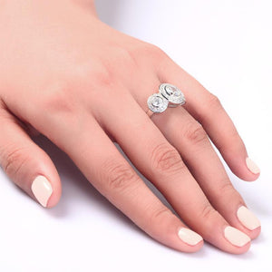 Art Deco 2.5 Carat Created Zirconia Solid 925 Sterling Silver Wedding Engagement Ring MJXFR8089