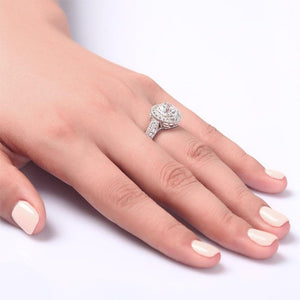 Vintage Style 2 Carat Created Zirconia Solid 925 Sterling Silver Wedding Engagement Ring MJXFR8090
