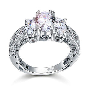 Vintage Style 2 Carat Created Zirconia Solid 925 Sterling Silver Wedding Engagement Ring MJXFR8093